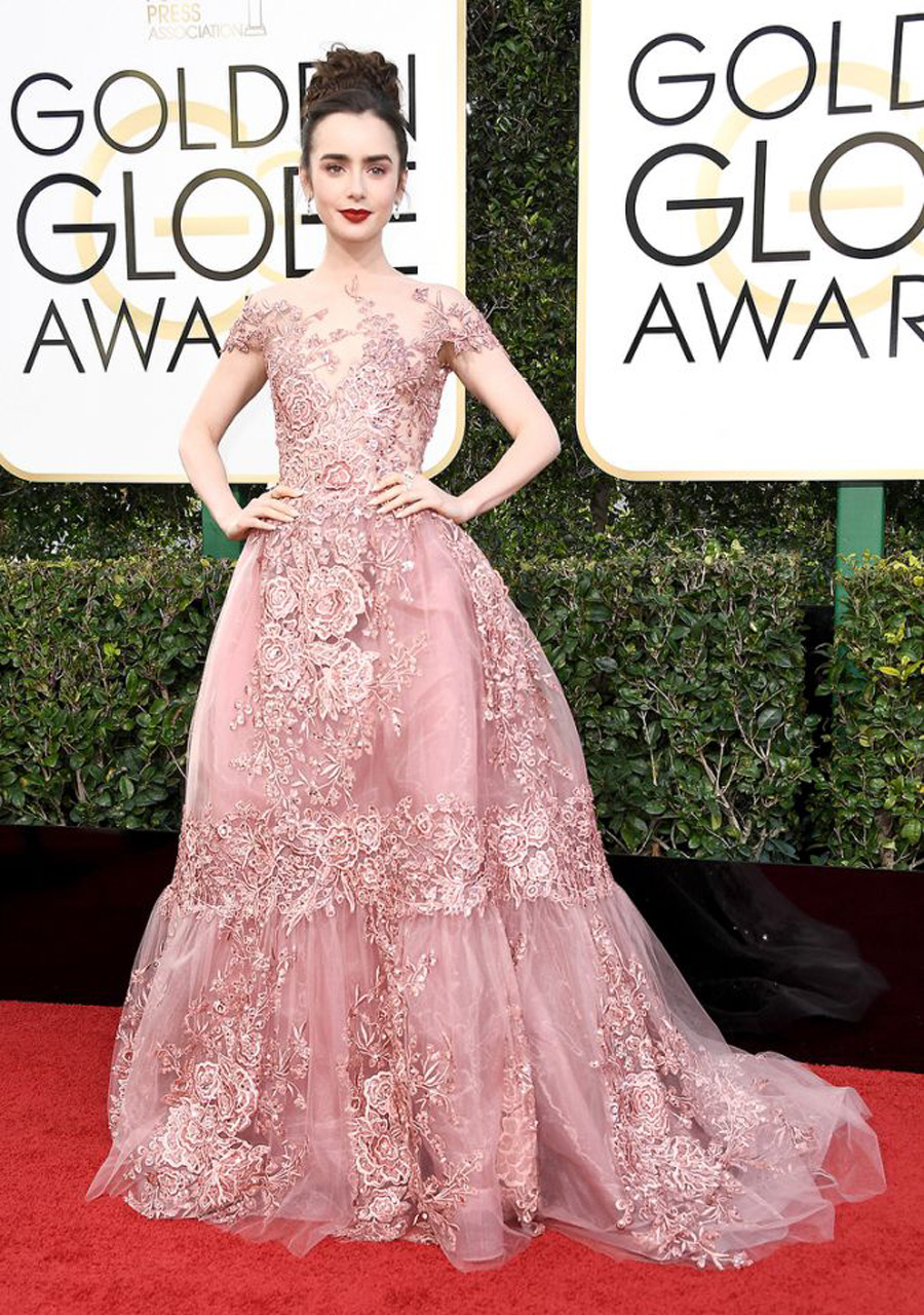 2017 Golden Globes Looks - Lily Collins