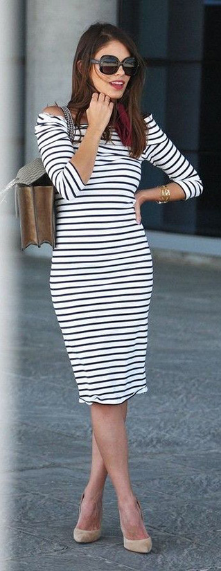 15 Casual Spring Styles We Love cute striped dress 
