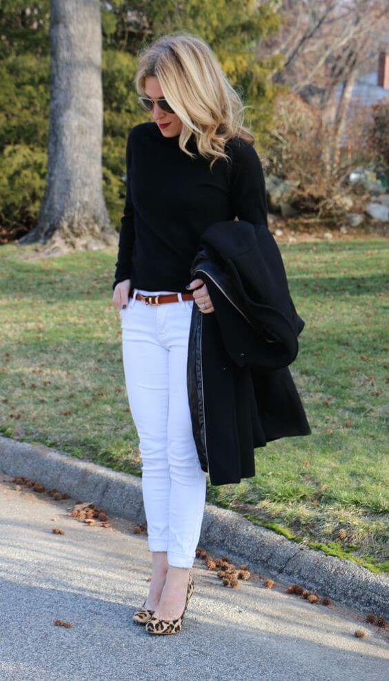 Look 5 white jeans and white blouse and jacket