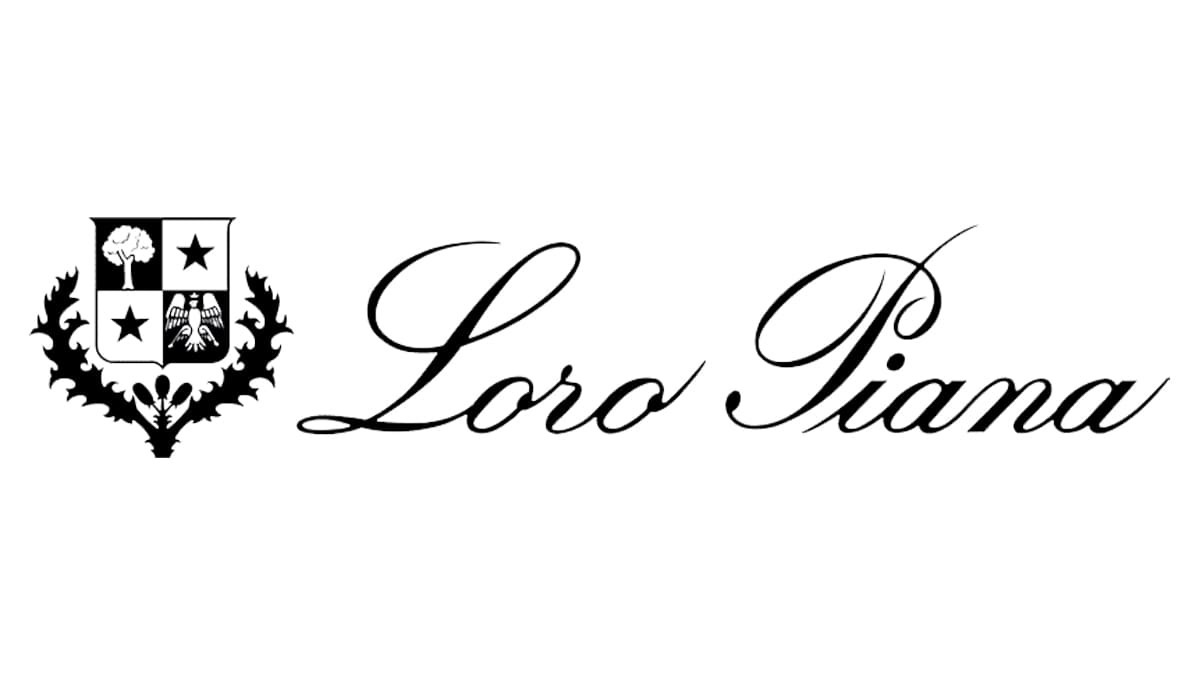 Fashion Cleaners Loro Piana logo featuring a black and white crest on the left and the brand name in elegant cursive script on the right.